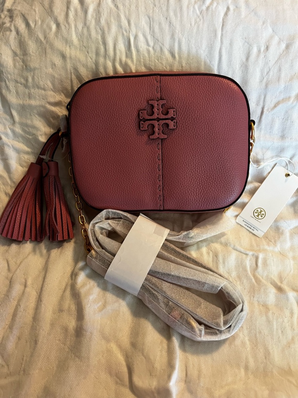 Tory Burch Mcgraw Camera Bag in Pink Magnolia